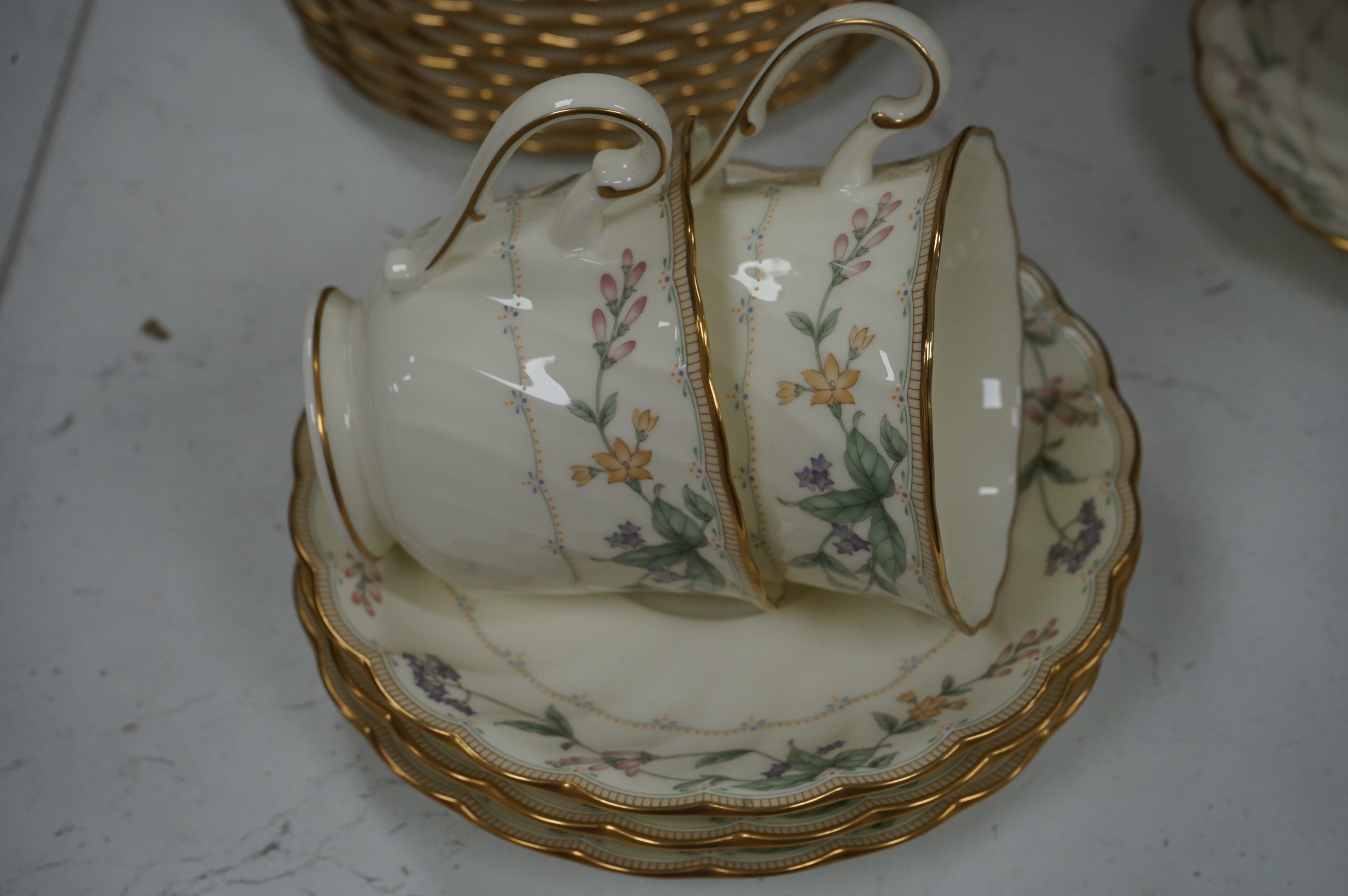 An extensive Noritake ‘ Brookhollow’ floral and gilt decorated dinner and tea service. Condition - good